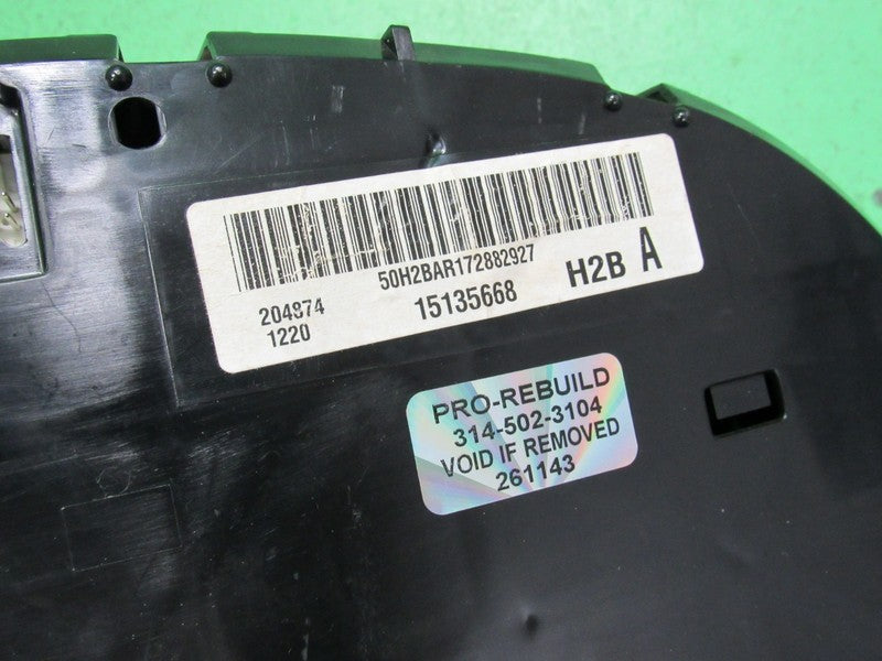 03-05 SILVERADO SIERRA TAHOE INSTRUMENT GAUGE CLUSTER MILEAGE PROG REB