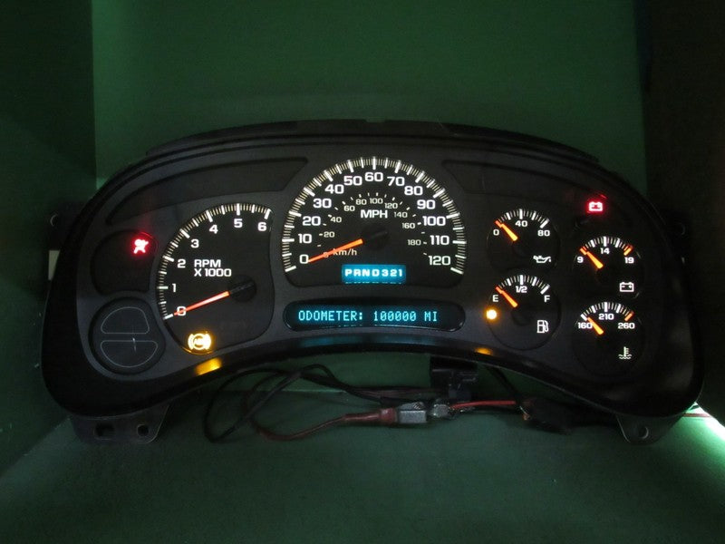 03-05 SILVERADO SIERRA TAHOE INSTRUMENT GAUGE CLUSTER MILEAGE PROG REB