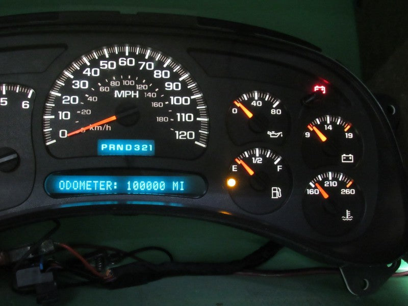 03-04 SILVERADO SIERRA TAHOE INSTRUMENT GAUGE CLUSTER MILEAGE PROG REB