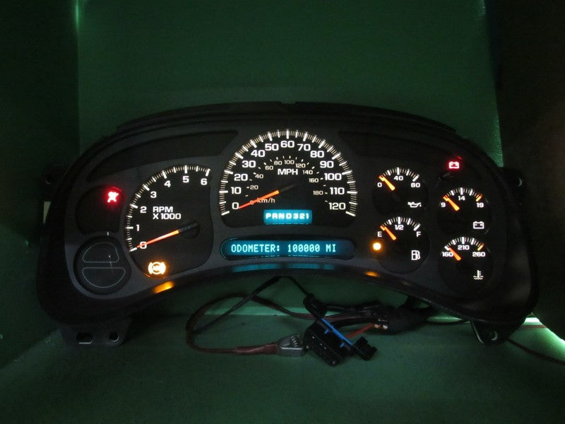 03-04 SILVERADO SIERRA TAHOE INSTRUMENT GAUGE CLUSTER MILEAGE PROG REB