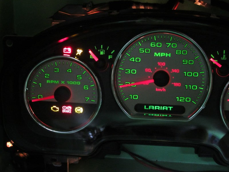 04-05 F150 LARIAT INSTRUMENT GAUGE CLUSTER GAUGES SPEEDO TACH 317K TES