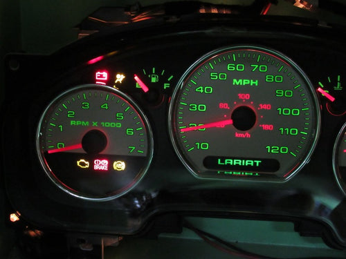04-05 F150 LARIAT INSTRUMENT GAUGE CLUSTER GAUGES SPEEDO TACH 317K TES