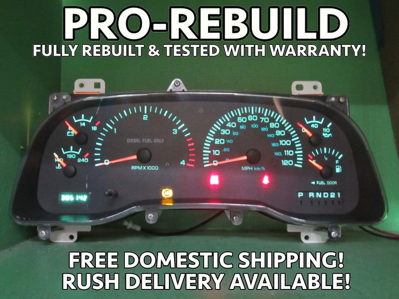 02 DODGE RAM CUMMINS DIESEL INSTRUMENT GAUGE CLUSTER SPEEDO TACH 305K 