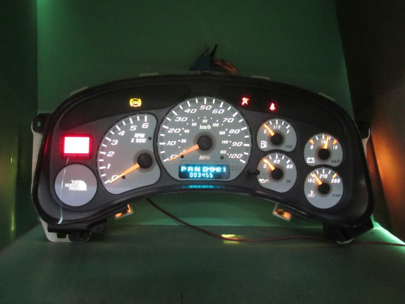 02 AVALANCHE NORTH FACE EDITION INSTRUMENT GAUGE CLUSTER MILEAGE PROG 