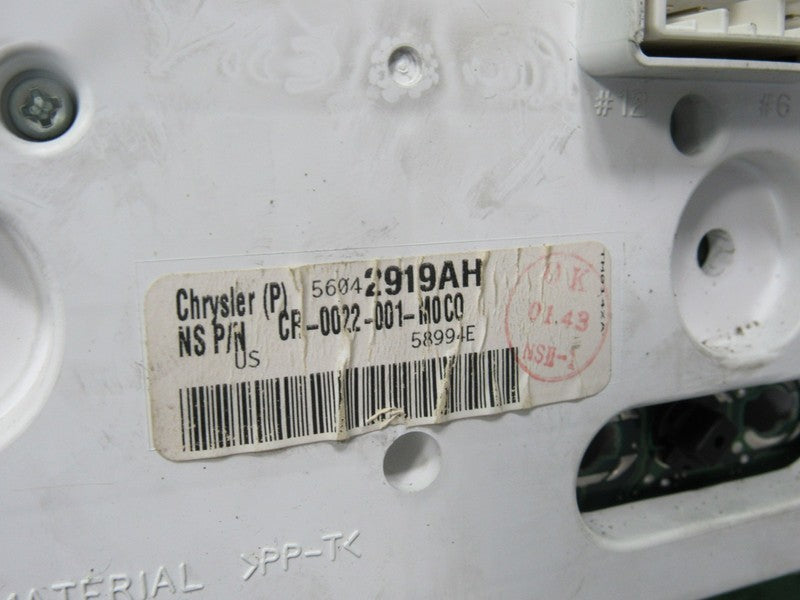 02-04 JEEP GRAND CHEROKEE WJ INSTRUMENT GAUGE CLUSTER MILEAGE PROG REB