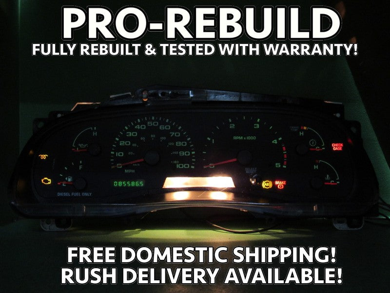 04 F250 F350 DIESEL INSTRUMENT GAUGE CLUSTER GAUGES SPEEDO TACH 85K TE