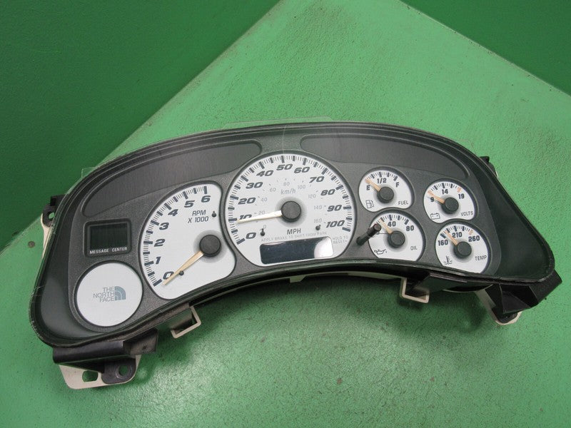 02 AVALANCHE NORTH FACE EDITION INSTRUMENT GAUGE CLUSTER MILEAGE PROG 