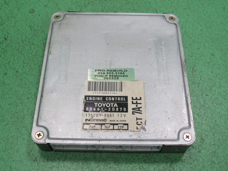 89661-2D870 96-97 TOYOTA CELICA 7AFE ECU ECM ENGINE COMPUTER CONTROL R