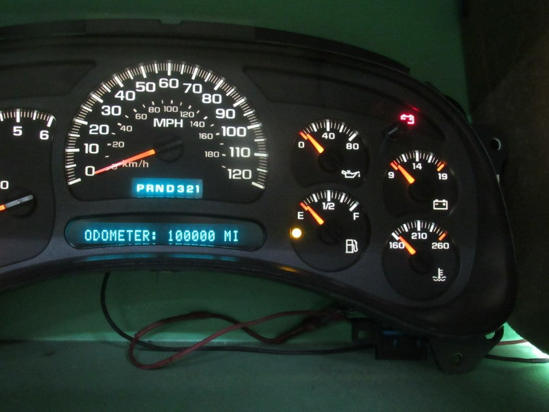 03-04 SILVERADO SIERRA TAHOE INSTRUMENT GAUGE CLUSTER MILEAGE PROG REB