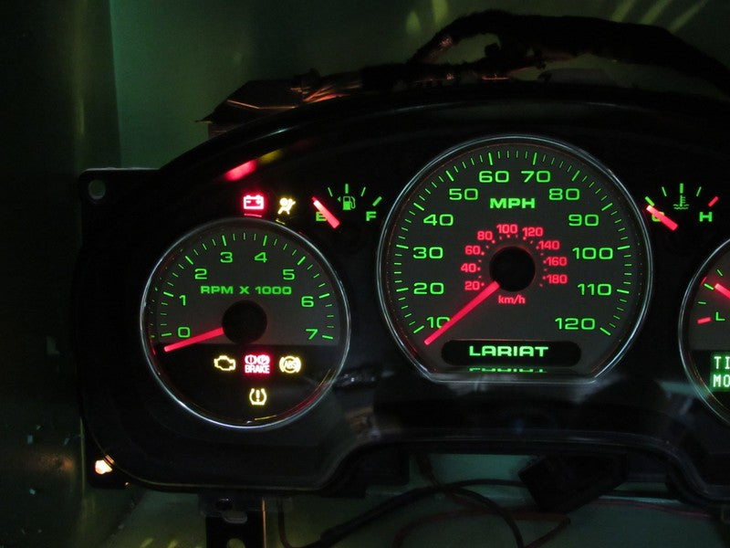 07-08 F150 LARIAT INSTRUMENT GAUGE CLUSTER GAUGES SPEEDO TACH MILEAGE 