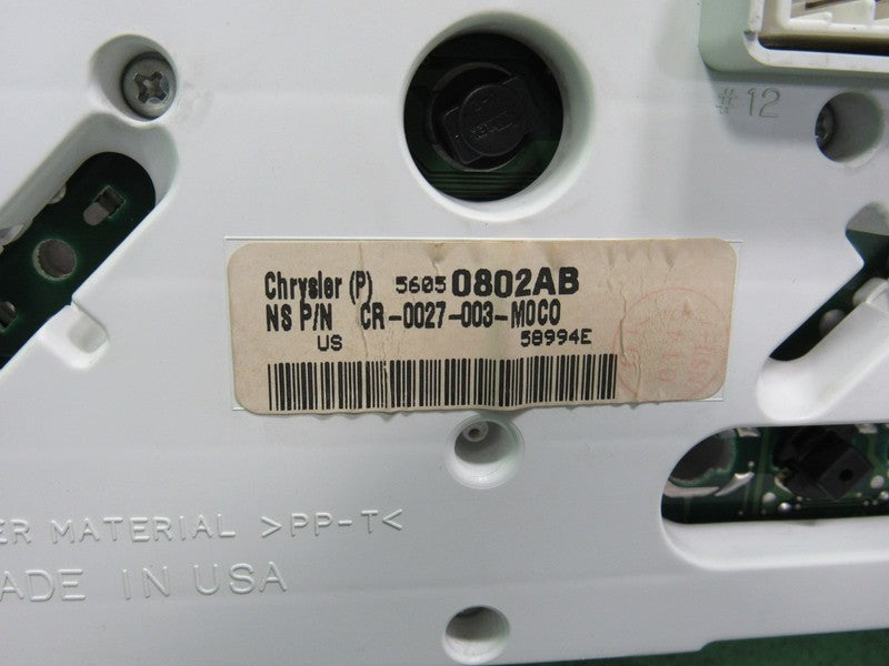 02-04 JEEP GRAND CHEROKEE WJ INSTRUMENT GAUGE CLUSTER MILEAGE PROG REB