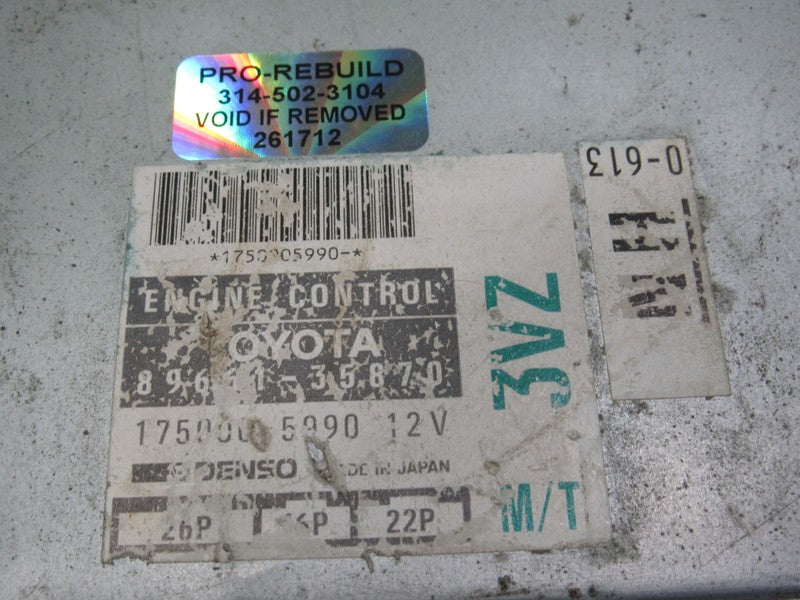 89661-35870 4RUNNER PICKUP TRUCK 3VZ MT ECU ECM PCM ENGINE COMPUTER RE