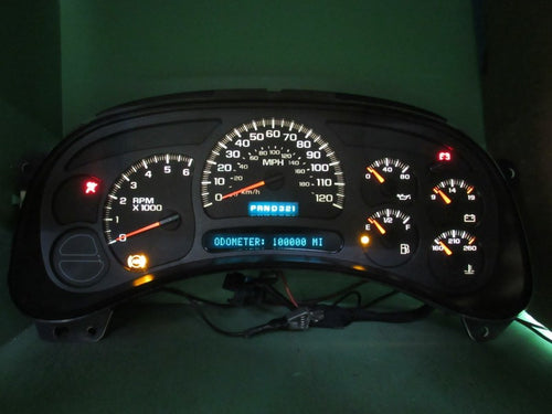 03-05 SILVERADO SIERRA TAHOE INSTRUMENT GAUGE CLUSTER MILEAGE PROG REB