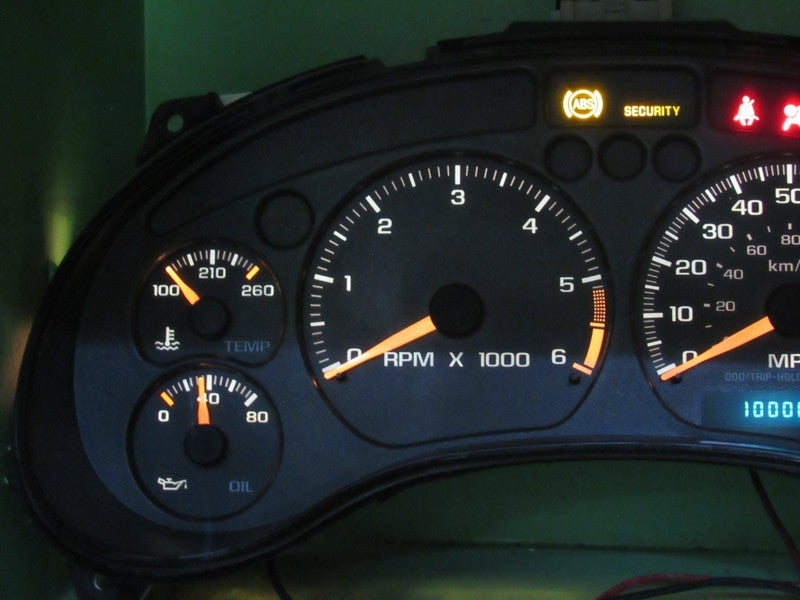 01-04 S-10 SONOMA 4.3 MT INSTRUMENT GAUGE CLUSTER SPEEDO TACH MILEAGE 