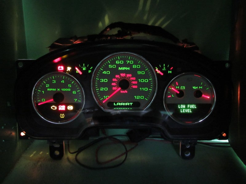 07-08 F150 LARIAT INSTRUMENT GAUGE CLUSTER GAUGES SPEEDO TACH MILEAGE 