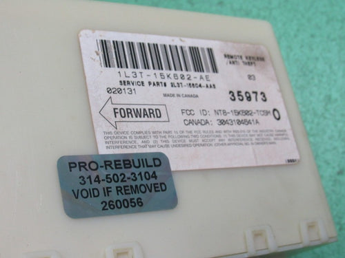 01-03 FORD F150 ANTI THEFT KEYLESS ENTRY LOCKING MODULE 1L3T-15K602-AE
