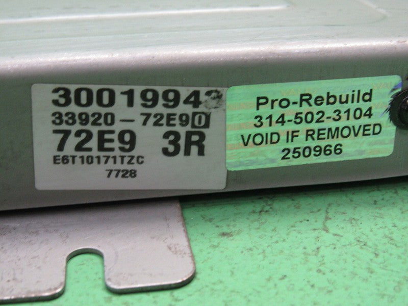 33920-72E90 98 SIDEKICK TRACKER 1.6L AT ECU ECM PCM ENGINE COMPUTER RE