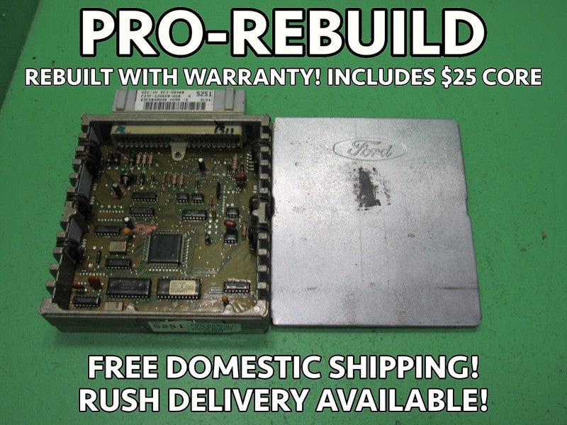 S2S1 91-93 Ford E150 5.0 ECU ECM PCM ENGINE COMPUTER F2TF-12A650-AGB R